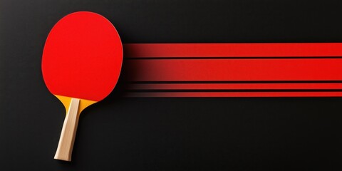 table tennis poster with racket and red lines