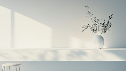 Obraz premium White Minimalist Luxury Kitchen Decor with Modern Aesthetic