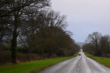 road or highway flowing into the distance