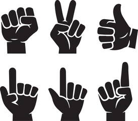 Obraz premium A set of Hands silhouette vecto illustration 