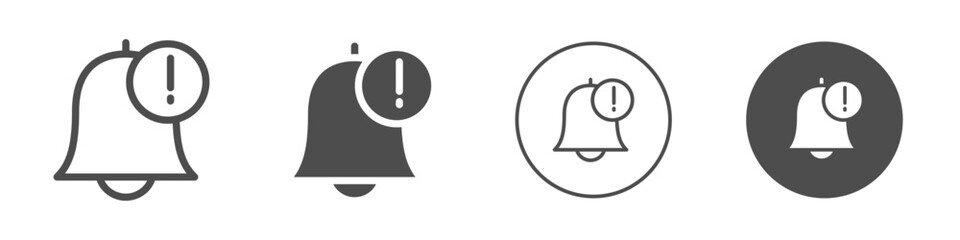 Alert with a bell icon Simple outline vector logo