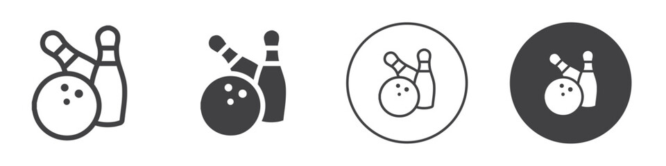 Bowling icon Simple outline vector logo