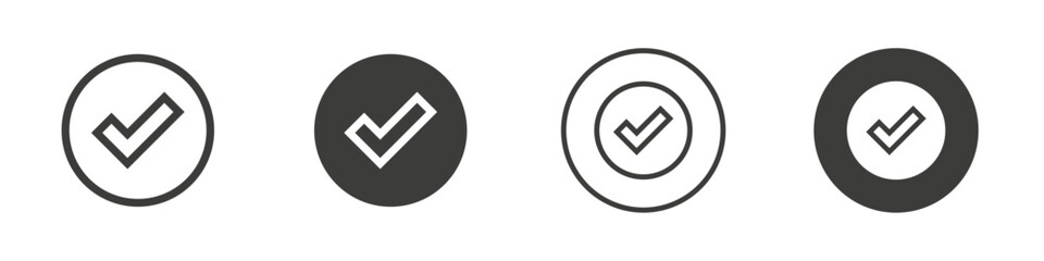 Check icon Simple outline vector logo