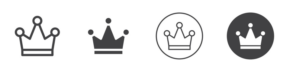 crown icon Simple outline vector logo