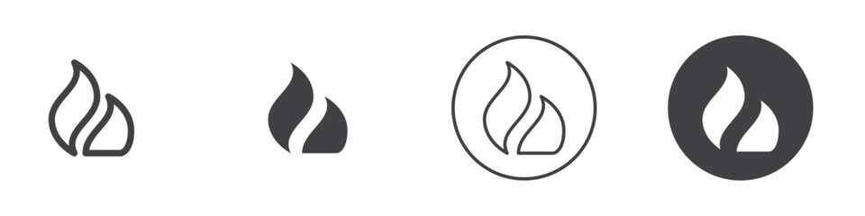 Fototapeta premium Fire icon Simple outline vector logo