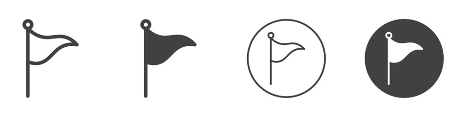 flag icon Simple outline vector logo