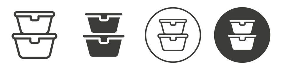 Food container icon Simple outline vector logo