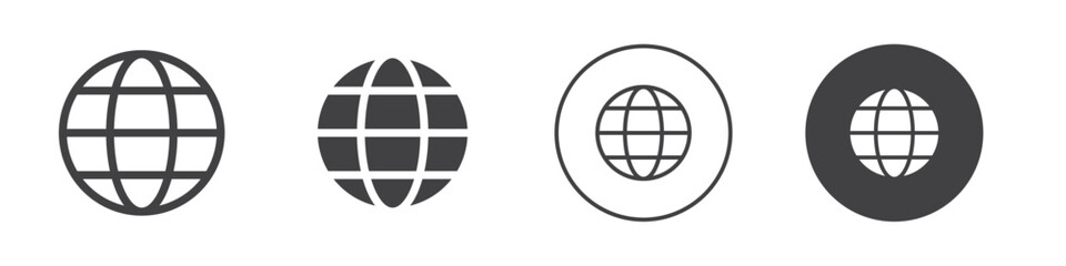 Globe icon Simple outline vector logo