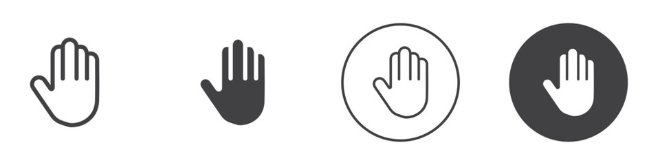 Fototapeta premium hand stop icon Simple outline vector logo