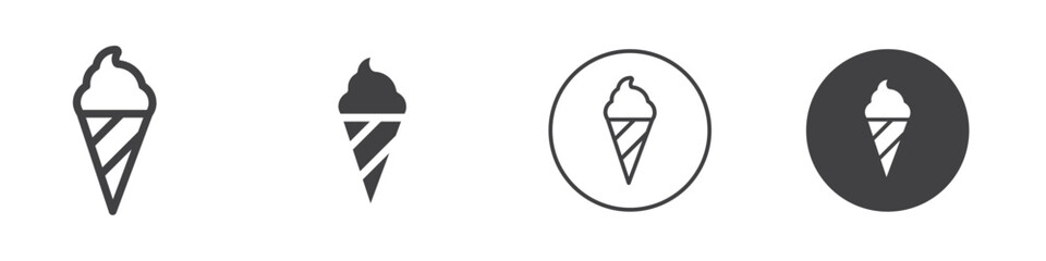 Ice cream icon Simple outline vector logo
