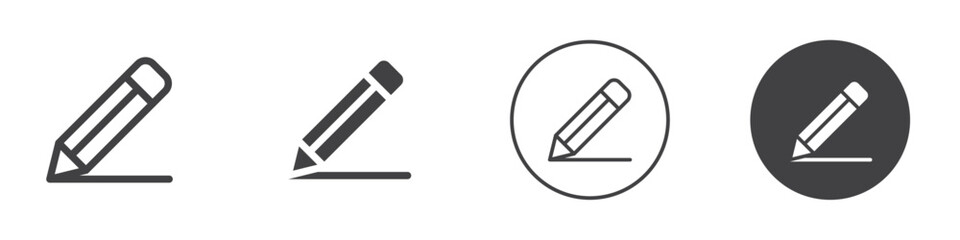 Pencil icon Simple outline vector logo