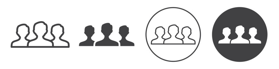 people icon Simple outline vector logo