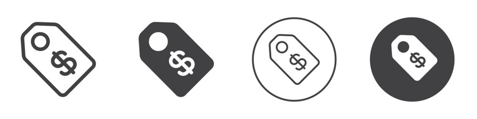 Price tag icon Simple outline vector logo