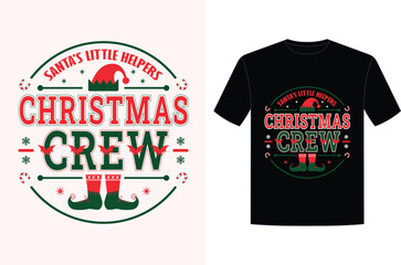 Santa’s Little Helper T-shirt design. Christmas day typography t-shirt design. Christmas typography vector design for greetings cards, invitations, t-shirt, baby clothes, mug, gift, printing press
