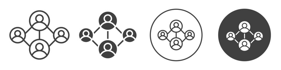 Social network connection icon Simple outline vector logo