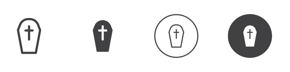 Obraz premium Tombstone icon Simple outline vector logo