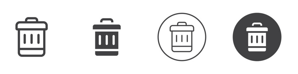 Trash icon Simple outline vector logo