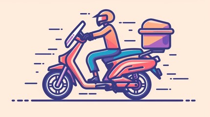 Obraz premium Fast delivery scooter. Delivery transprtation
