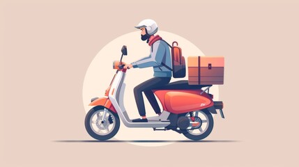 Fast delivery scooter. Delivery transprtation