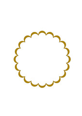 circular golden frame made of crescent-shaped elements arranged in a row, abtract modern design, copy space