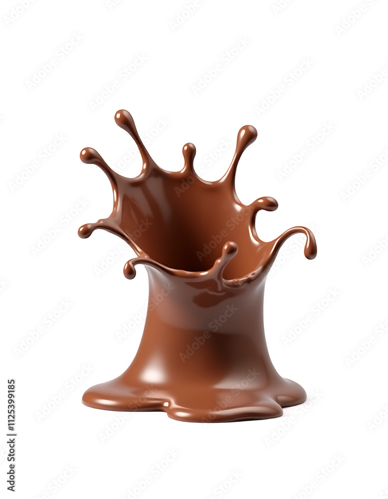 Aufkleber Isolated liquid chocolate splash on a transparent background with a simple white background as PNG file format._00001_