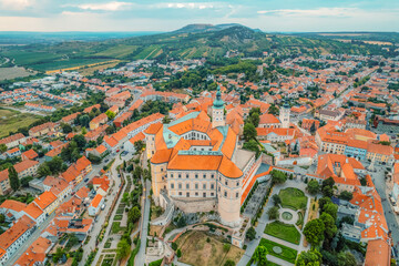 Mikulov Castle in Mikulov in South Moravia, Czech Republic. Most important castles in South Moravia