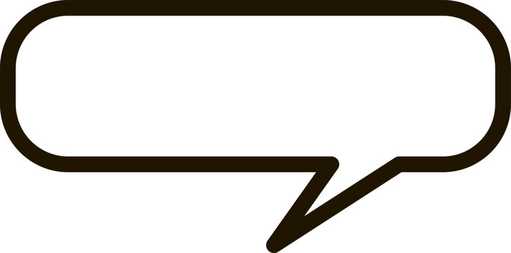 Simple, empty speech bubble with rounded corners and a pointed tail, ideal for representing communication, dialogue, or messages in various contexts