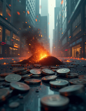 Global economic instability is causing a sharp decline in stock values leading towards potential financial collapse and widespread bankruptcy._00001_