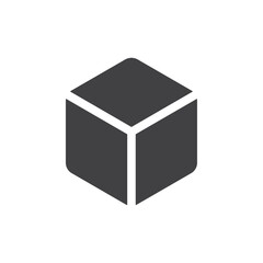 cube icon Vector logo outline