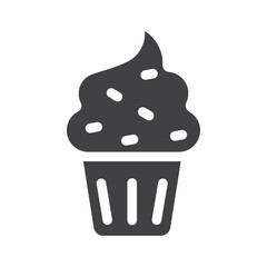 Cup cake icon Vector logo outline