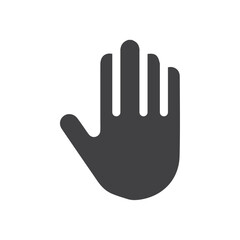 hand stop icon Vector logo outline