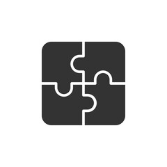 Puzzle icon Vector logo outline
