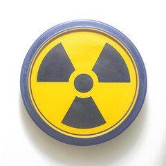 Fototapeta premium Radioactive material warning icon in flat style. Radiation danger vector illustration on isolated background. Caution sign business concept. 
