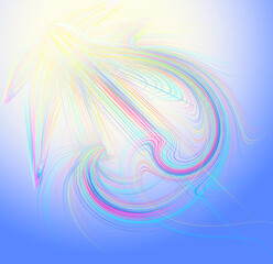 Fototapeta premium abstract background with lines and curves in blue and pink colors.