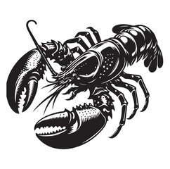 Lobster Silhouette vector illustration