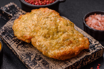 Delicious fried pork or chicken chops breaded with salt and spices