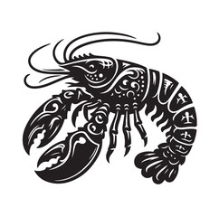 Lobster Silhouette vector illustration