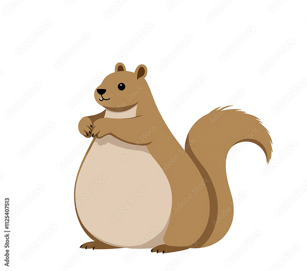 Poster A single squirrel is isolated against a transparent background in a clear PNG image file for use in graphic design._00001_