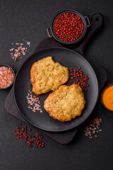 Delicious fried pork or chicken chops breaded with salt and spices