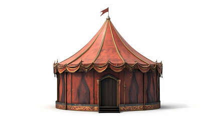 Circus tent isolated on white. Carnival. Illustration