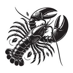 Lobster Silhouette vector illustration