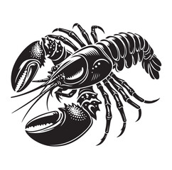 Lobster Silhouette vector illustration