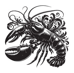 Lobster Silhouette vector illustration