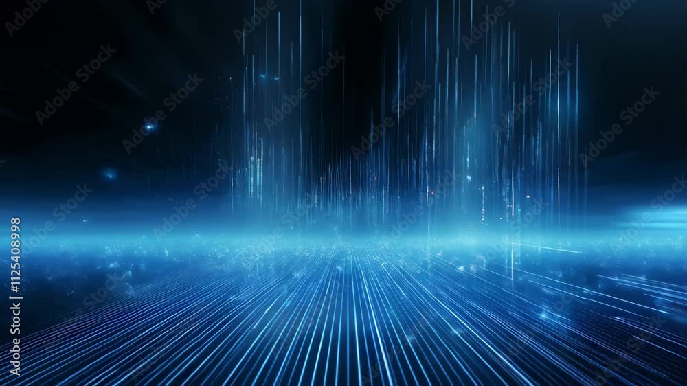 Poster abstract digital data background. 3d animation. future technology concept. ai and artificial intelli