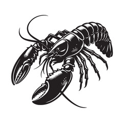 Lobster Silhouette vector illustration