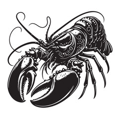 Lobster Silhouette vector illustration
