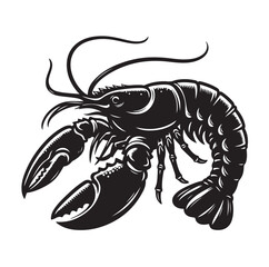 Lobster Silhouette vector illustration
