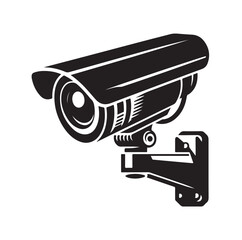 silhouette of cctv camera  vector illustration