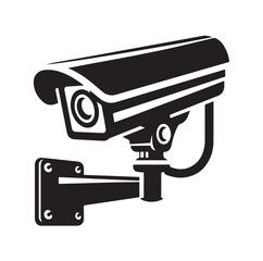silhouette of cctv camera  vector illustration