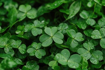 Vibrant Lucky Shamrock in Lush Green Field for St. Patrick&acirc;&euro;&trade;s Day Celebration